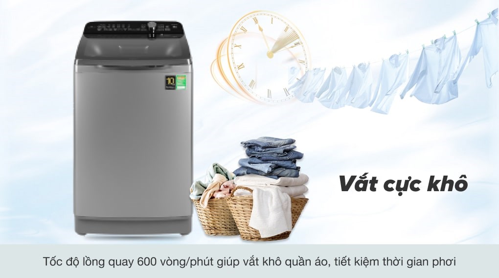 Máy giặt Aqua Inverter 12 Kg AQW-DR120CT.S