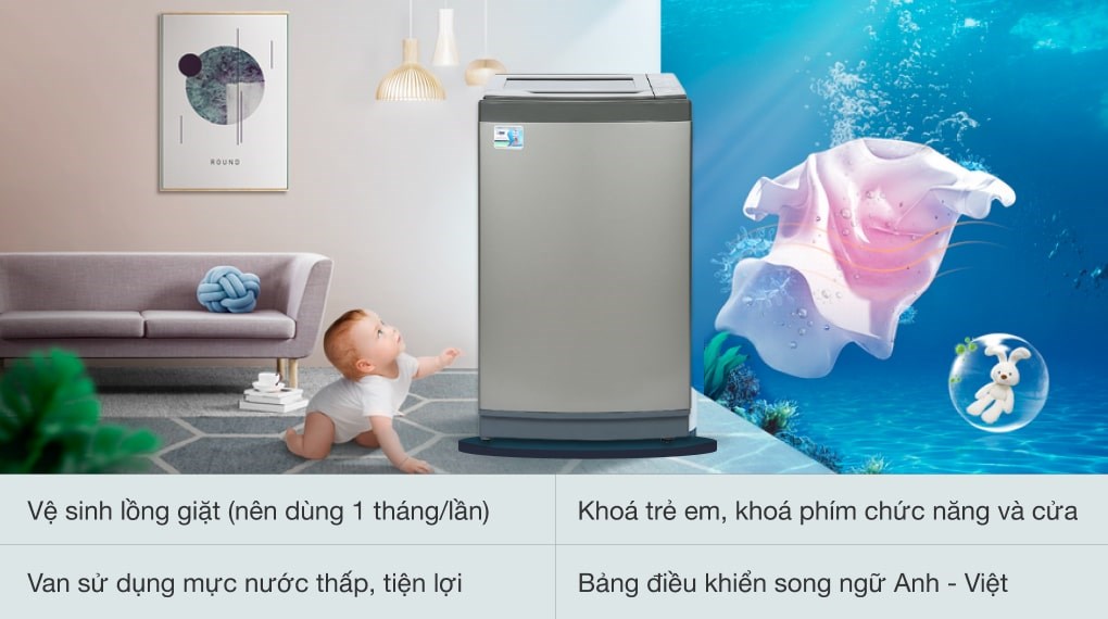 Máy giặt Aqua 8 KG AQW-KS80GT S