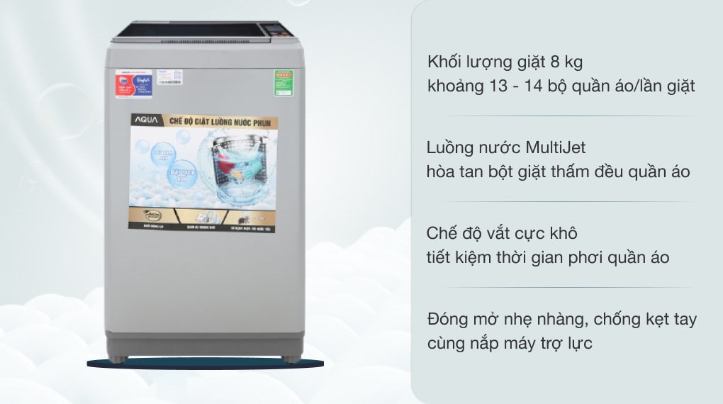 Máy giặt Aqua 8 kg AQW-S80CT.H2