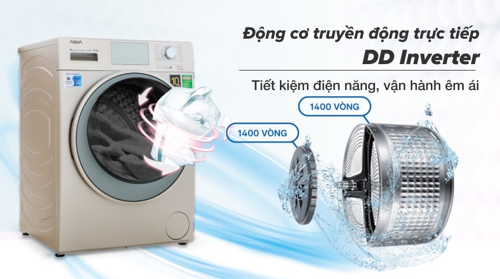 Máy giặt Aqua Inverter 10.5 kg AQD-D1050E.N