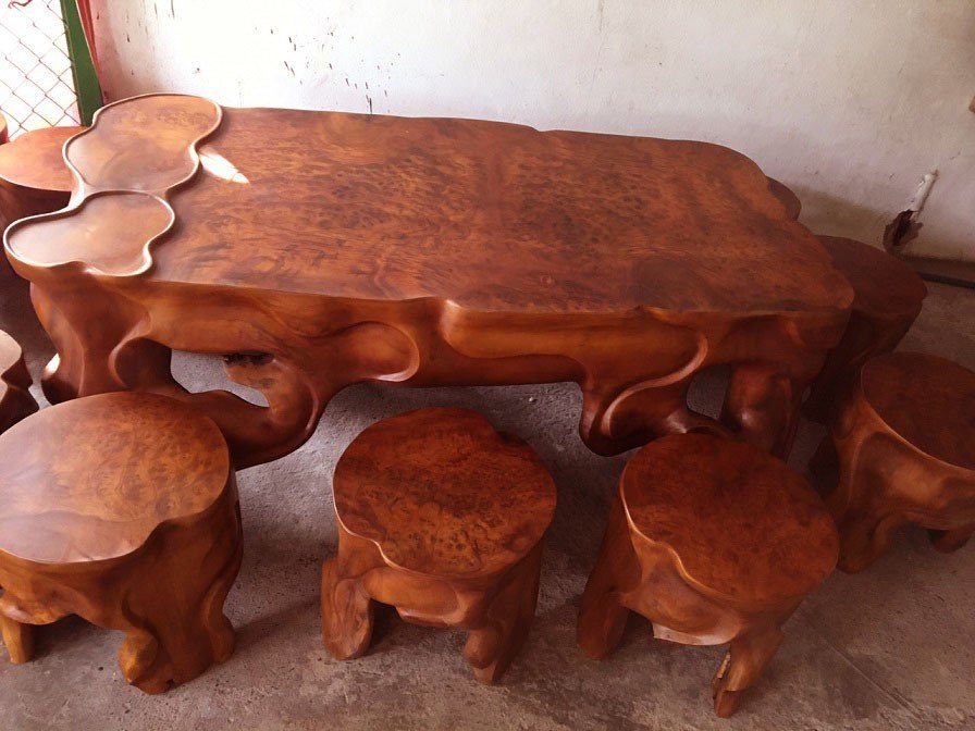 Bộ bàn ghế gốc cây nu xá xị Thế giới mỹ nghệ